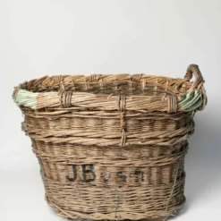 Unknown Antique French Champagne Grape Harvest Basket