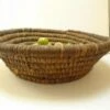 Antique French Large Primitive Woven Rye Round Basket Coiled Panier