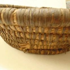 Antique French Large Primitive Woven Rye Round Basket Coiled Panier -Storage Furniture Sales 2024 antique french large primitive woven rye round basket coiled panier sku97118045 0 6