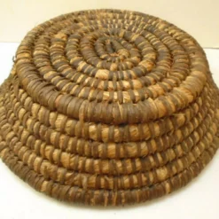 Antique French Large Primitive Woven Rye Round Basket Coiled Panier -Storage Furniture Sales 2024 antique french large primitive woven rye round basket coiled panier sku97118045 0 7