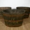 Antique French Oak Barrel Grape Storage Log Basket Bins Planter Tree, C 1830