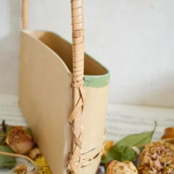 Antique French Shabby Chic Paper Mache Basket With Handle, Beautiful Hand Crafted Storage Letter Organizer With Wooden Roses And Leaves -Storage Furniture Sales 2024 antique french shabby chic paper mache basket with handle beautiful hand crafted storage letter organizer with wooden roses and leaves sku92980268 0 5