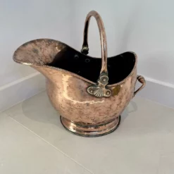 Antique George III Quality Copper Helmet Shaped Coal Scuttle -Storage Furniture Sales 2024 antique george iii quality copper helmet shaped coal scuttle sku78081496 0 2
