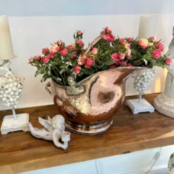 Antique George III Quality Copper Helmet Shaped Coal Scuttle