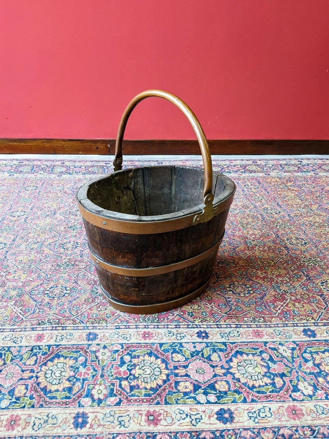 Antique Georgian Copper Bound Peat Bucket 11 Antique Georgian Copper Bound Peat Bucket - Image 11