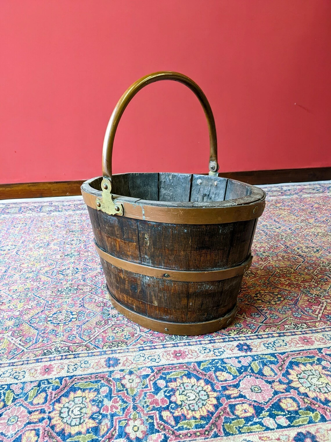 Antique Georgian Copper Bound Peat Bucket 4 Antique Georgian Copper Bound Peat Bucket - Image 4