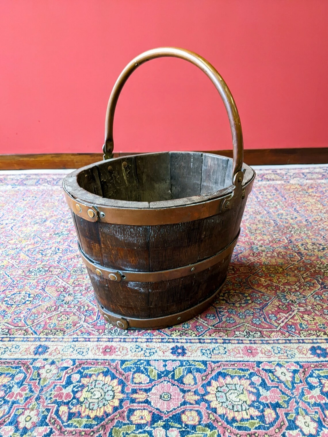 Antique Georgian Copper Bound Peat Bucket 5 Antique Georgian Copper Bound Peat Bucket - Image 5