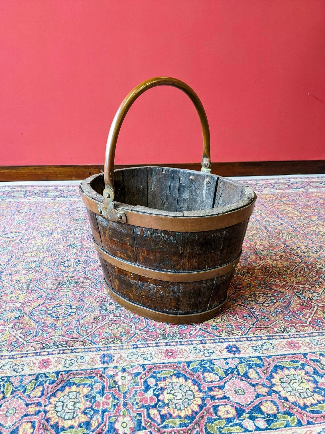 Antique Georgian Copper Bound Peat Bucket 7 Antique Georgian Copper Bound Peat Bucket - Image 7