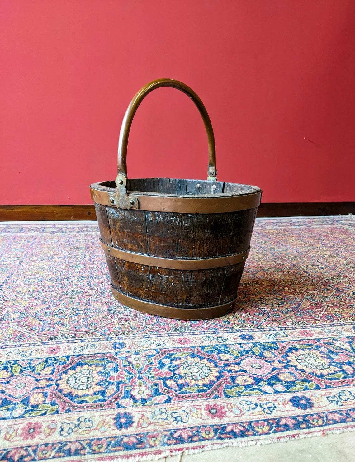 Antique Georgian Copper Bound Peat Bucket 9 Antique Georgian Copper Bound Peat Bucket - Image 9