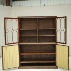 Unknown Antique Georgian Mahogany Glazed Cabinet With Material Doors -Storage Furniture Sales 2024 antique georgian mahogany glazed cabinet with material doors 0 12 scaled