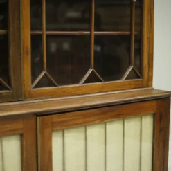 Unknown Antique Georgian Mahogany Glazed Cabinet With Material Doors -Storage Furniture Sales 2024 antique georgian mahogany glazed cabinet with material doors 0 2 scaled