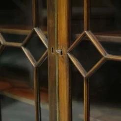 Unknown Antique Georgian Mahogany Glazed Cabinet With Material Doors -Storage Furniture Sales 2024 antique georgian mahogany glazed cabinet with material doors 0 7 scaled