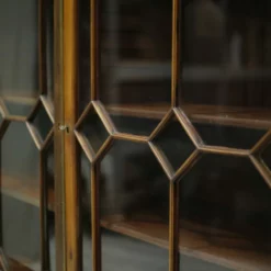 Unknown Antique Georgian Mahogany Glazed Cabinet With Material Doors -Storage Furniture Sales 2024 antique georgian mahogany glazed cabinet with material doors 0 8 scaled