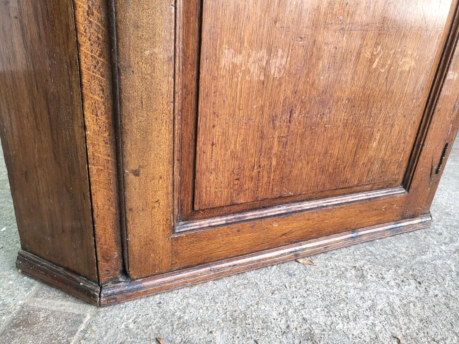 Unknown Antique Georgian Oak Large Corner Cabinet Curved Shelves Cupboard 8 Unknown Antique Georgian Oak Large Corner Cabinet Curved Shelves Cupboard - Image 8