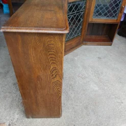 Antique Hand Made Oak Corner Unit With 3 Cupboards, Shelving & Leaded Glass Doors -Storage Furniture Sales 2024 antique hand made oak corner unit with 3 cupboards shelving leaded glass doors sku80520041 0 3