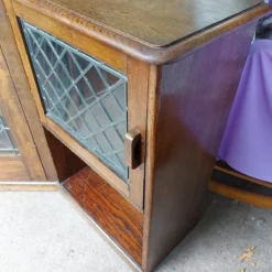 Antique Hand Made Oak Corner Unit With 3 Cupboards, Shelving & Leaded Glass Doors -Storage Furniture Sales 2024 antique hand made oak corner unit with 3 cupboards shelving leaded glass doors sku80520041 0 4
