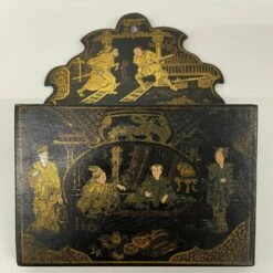 Antique Lacquered Papier Mâché Black Chinoiserie Decoration Letter / Wall Rack -Storage Furniture Sales 2024 antique lacquered papier mache black chinoiserie decoration letter wall rack sku63016194 0 1