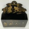 Antique Lacquered Papier Mâché Black Chinoiserie Decoration Letter / Wall Rack
