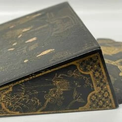 Antique Lacquered Papier Mâché Black Chinoiserie Decoration Letter / Wall Rack -Storage Furniture Sales 2024 antique lacquered papier mache black chinoiserie decoration letter wall rack sku63016194 0 5