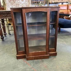 Unknown Antique Mahogany Breakfront Glazed Wall Cupboard / Display Cabinet -Storage Furniture Sales 2024 antique mahogany breakfront glazed wall cupboard display cabinet sku38900993 0 2