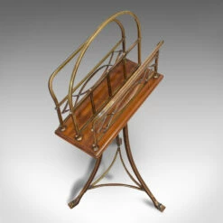 Antique Newspaper Stand, French, Walnut, Brass, Magazine, Music Rack, Victorian -Storage Furniture Sales 2024 antique newspaper stand french walnut brass magazine music rack victorian 0 6