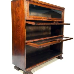Unknown Antique Oak & Glazed Sectional Barristers Bookcase / Display Cabinet / C.1930 -Storage Furniture Sales 2024 antique oak glazed sectional barristers bookcase display cabinet c 1930 sku95408333 0 3