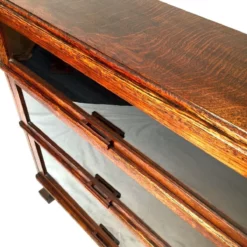 Unknown Antique Oak & Glazed Sectional Barristers Bookcase / Display Cabinet / C.1930 -Storage Furniture Sales 2024 antique oak glazed sectional barristers bookcase display cabinet c 1930 sku95408333 0 5