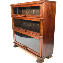 Unknown Antique Oak & Glazed Sectional Barristers Bookcase / Display Cabinet / C.1930 -Storage Furniture Sales 2024 antique oak glazed sectional barristers bookcase display cabinet c 1930 sku95408333 0 7