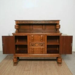 Antique Oak Sideboard Carved Court Cupboard Credenza Dresser -Storage Furniture Sales 2024 antique oak sideboard carved court cupboard credenza dresser sku15660966 0 4