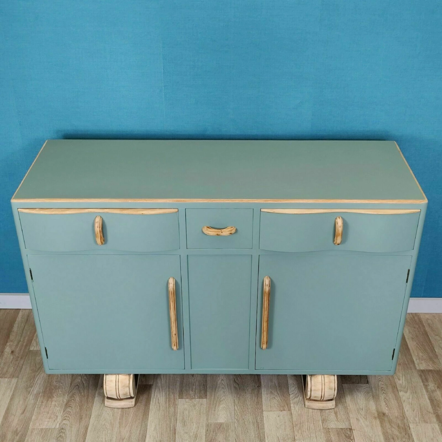 Antique Painted Sideboard Pine And Beech Farmhouse Dresser Cupboard Cabinet 4 Antique Painted Sideboard Pine And Beech Farmhouse Dresser Cupboard Cabinet - Image 4