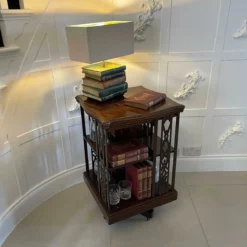 Unknown Antique Quality Marquetry Inlaid Mahogany Free Standing Revolving Bookcase -Storage Furniture Sales 2024 antique quality marquetry inlaid mahogany free standing revolving bookcase sku76063182 0 2