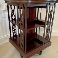 Unknown Antique Quality Marquetry Inlaid Mahogany Free Standing Revolving Bookcase -Storage Furniture Sales 2024 antique quality marquetry inlaid mahogany free standing revolving bookcase sku76063182 0 7