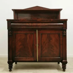 Antique Regency Flame Mahogany Chiffionier Cabinet