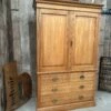 Unknown Antique Satin Walnut Edwardian Linen Press Housekeeper’s Cupboard, C 1920