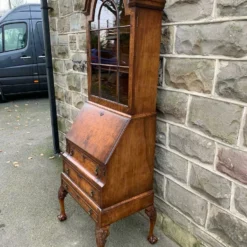 Unknown Antique Slim Burr Walnut Bureau Bookcase -Storage Furniture Sales 2024 antique slim burr walnut bureau bookcase sku26010998 0 2