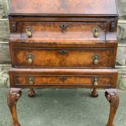 Unknown Antique Slim Burr Walnut Bureau Bookcase -Storage Furniture Sales 2024 antique slim burr walnut bureau bookcase sku26010998 0 9