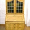 Unknown Antique Style Light Oak Continental Large Bureau Bookcase