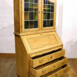 Unknown Antique Style Light Oak Continental Large Bureau Bookcase -Storage Furniture Sales 2024 antique style light oak continental large bureau bookcase sku68715720 0 14