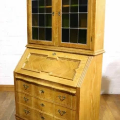 Unknown Antique Style Light Oak Continental Large Bureau Bookcase -Storage Furniture Sales 2024 antique style light oak continental large bureau bookcase sku68715720 0 19