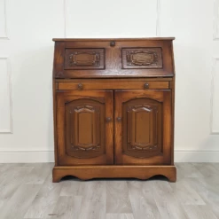 Unknown Antique Style Oak Carved Writing Bureau / Desk With Drawers F235 -Storage Furniture Sales 2024 antique style oak carved writing bureau desk with drawers f235 sku30437066 0 1