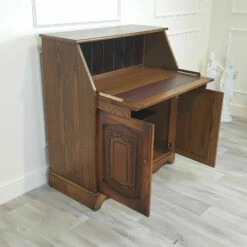Unknown Antique Style Oak Carved Writing Bureau / Desk With Drawers F235 -Storage Furniture Sales 2024 antique style oak carved writing bureau desk with drawers f235 sku30437066 0 4