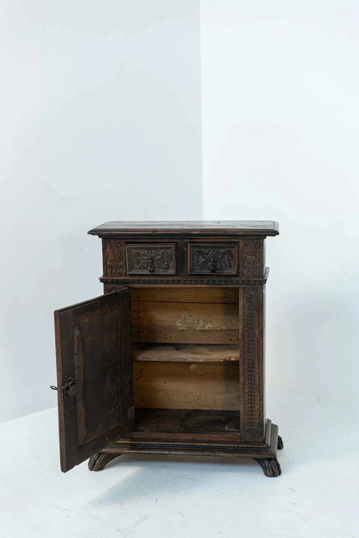 Unknown Antique Tuscan Walnut Cabinet With Inlays 7 Unknown Antique Tuscan Walnut Cabinet With Inlays - Image 7