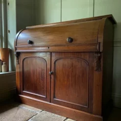 Antique Victorian Cylinder Roll Top Mahogany Bureau Desk Cupboard -Storage Furniture Sales 2024 antique victorian cylinder roll top mahogany bureau desk cupboard sku21031288 0 1