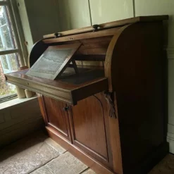 Antique Victorian Cylinder Roll Top Mahogany Bureau Desk Cupboard -Storage Furniture Sales 2024 antique victorian cylinder roll top mahogany bureau desk cupboard sku21031288 0 9