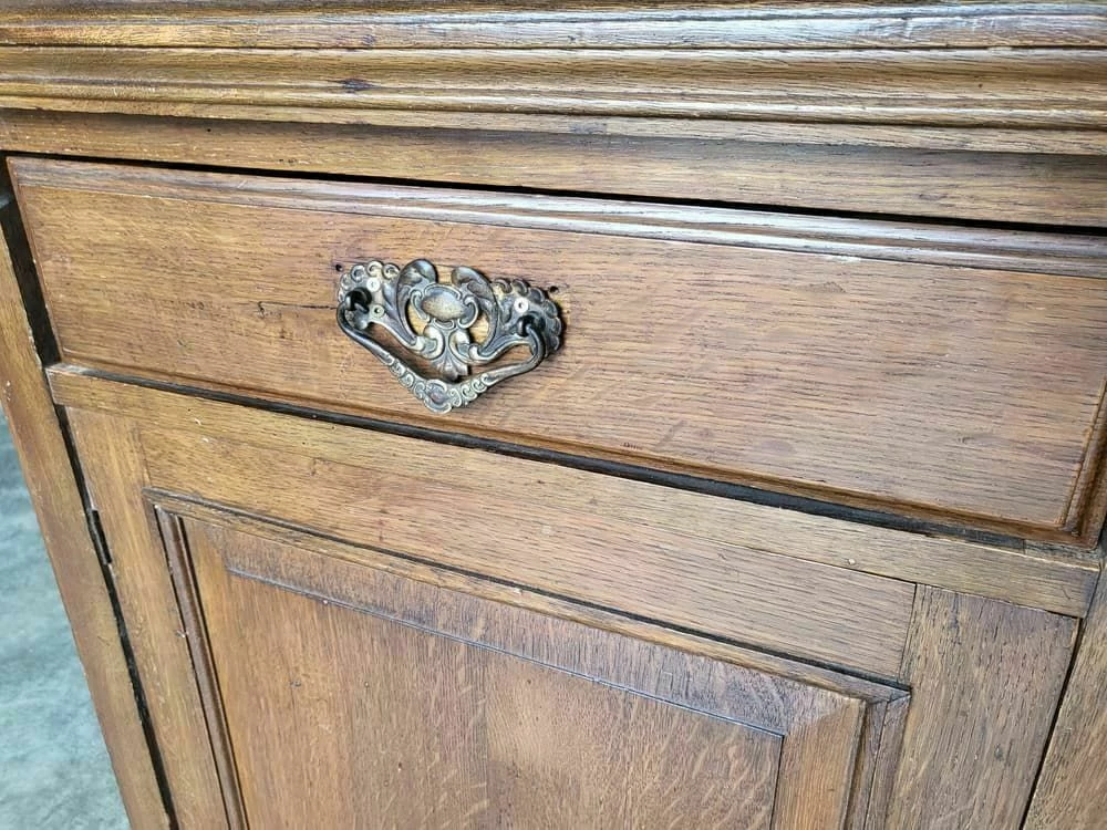 Antique Victorian Oak Bookcase Cabinet Dresser Cupboard With Shelves And Drawers 4 Antique Victorian Oak Bookcase Cabinet Dresser Cupboard With Shelves And Drawers - Image 4