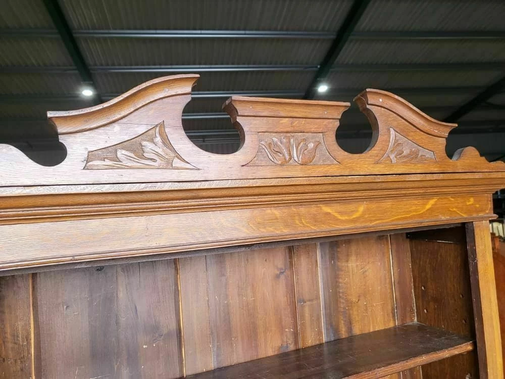 Antique Victorian Oak Bookcase Cabinet Dresser Cupboard With Shelves And Drawers 7 Antique Victorian Oak Bookcase Cabinet Dresser Cupboard With Shelves And Drawers - Image 7