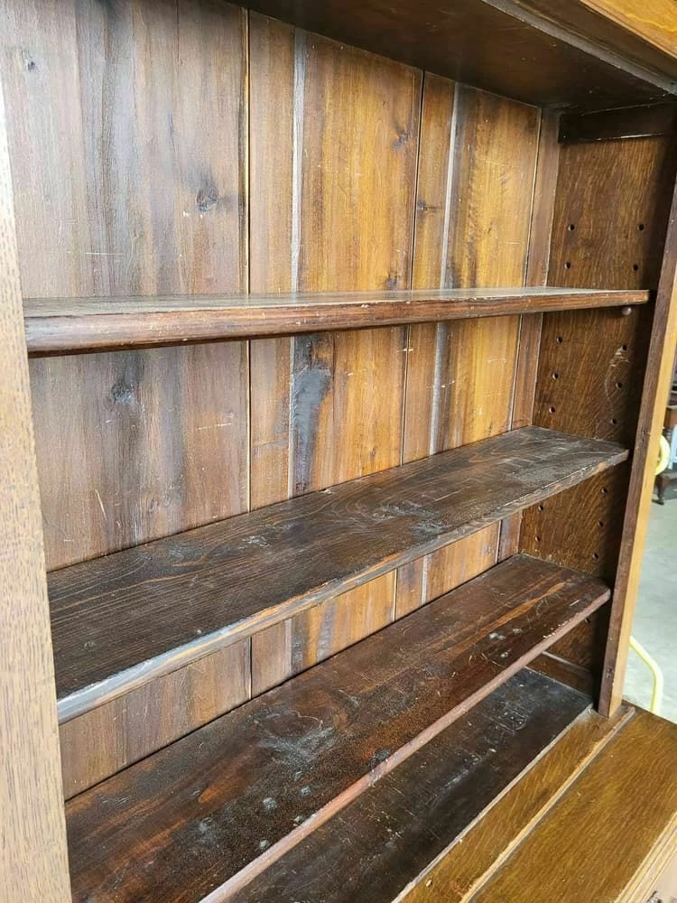 Antique Victorian Oak Bookcase Cabinet Dresser Cupboard With Shelves And Drawers 10 Antique Victorian Oak Bookcase Cabinet Dresser Cupboard With Shelves And Drawers - Image 10