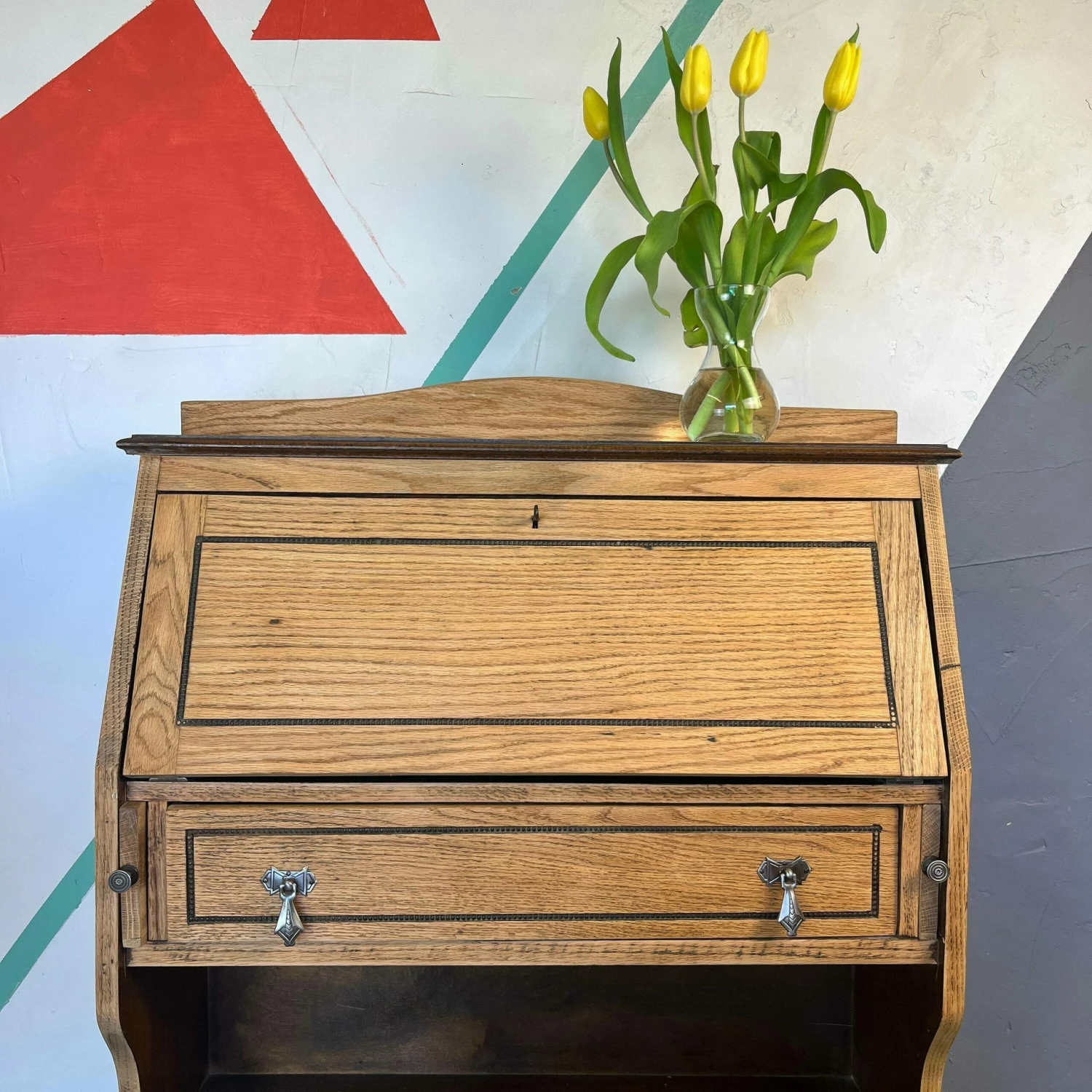 Unknown Art Deco 1920s Vintage Bureau Traditional Storage Sideboard Office 2 Unknown Art Deco 1920s Vintage Bureau Traditional Storage Sideboard Office - Image 2