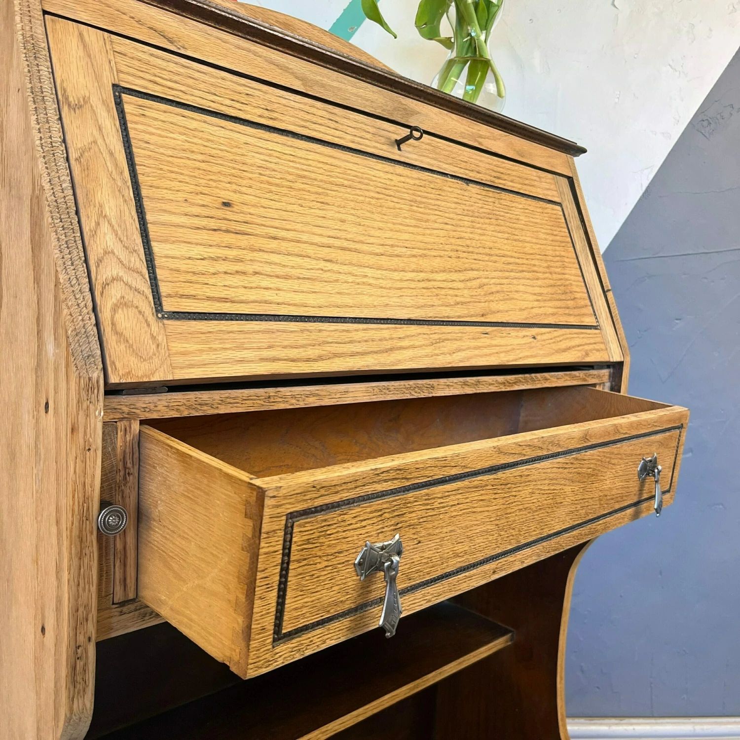 Unknown Art Deco 1920s Vintage Bureau Traditional Storage Sideboard Office 4 Unknown Art Deco 1920s Vintage Bureau Traditional Storage Sideboard Office - Image 4