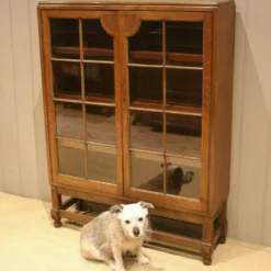 Unknown Art Deco Style Oak Glazed Bookcase -Storage Furniture Sales 2024 art deco style oak glazed bookcase sku37399500 0 7